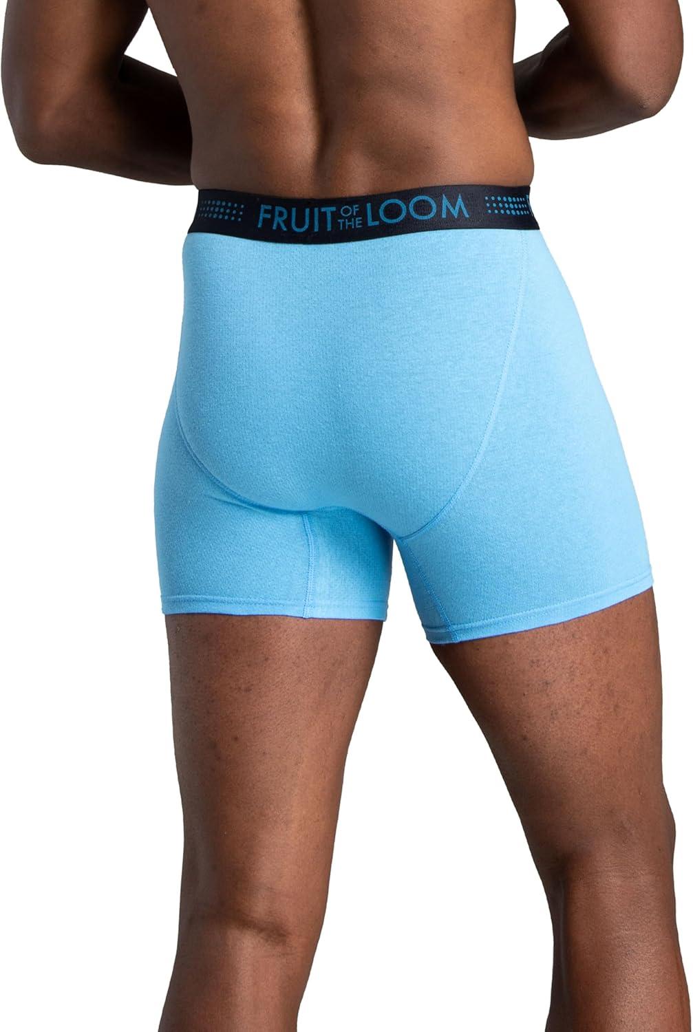 imageFruit of the Loom Mens Breathable Boxer Briefs Moisture Wicking Underwear Assorted Color MultipacksCotton Mesh Colors May Vary