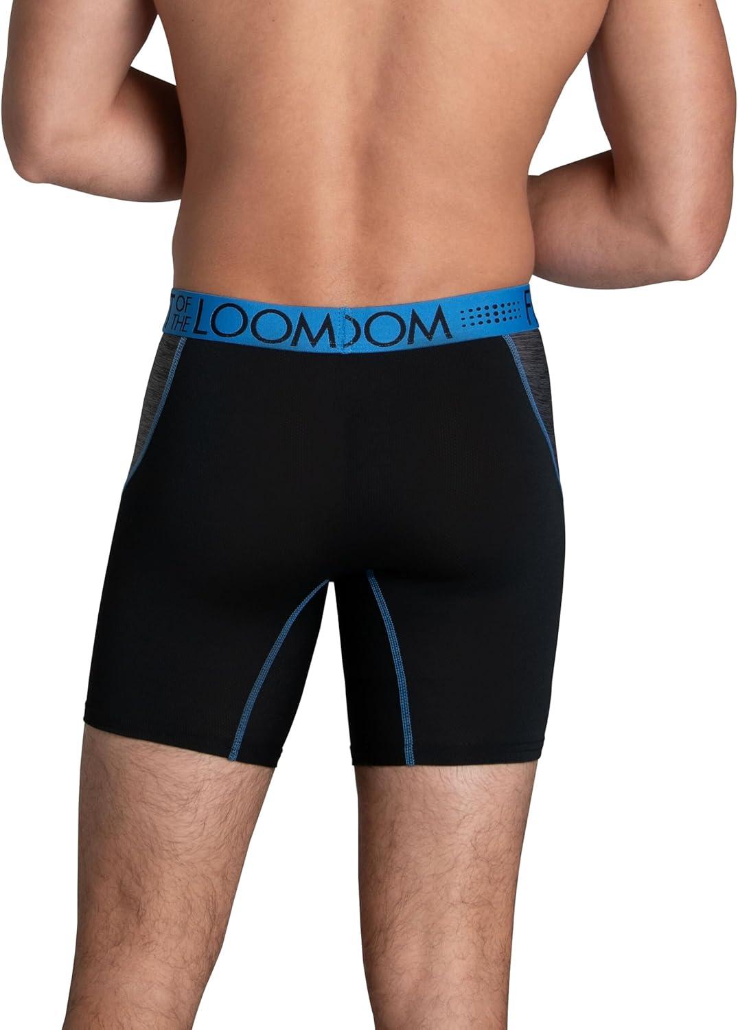 imageFruit of the Loom Mens Breathable Boxer Briefs Moisture Wicking Underwear Assorted Color MultipacksPerformance Stretch Blue