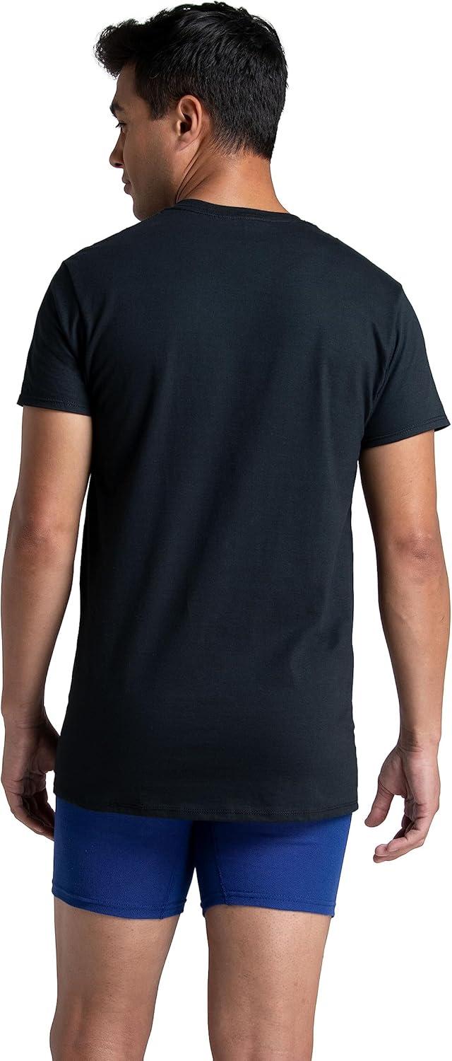 imageFruit of the Loom Mens Crew Tee Undershirts Moisture Wicking ampamp Tag Free Also Available in Big ampamp TallBlack 6 Pack