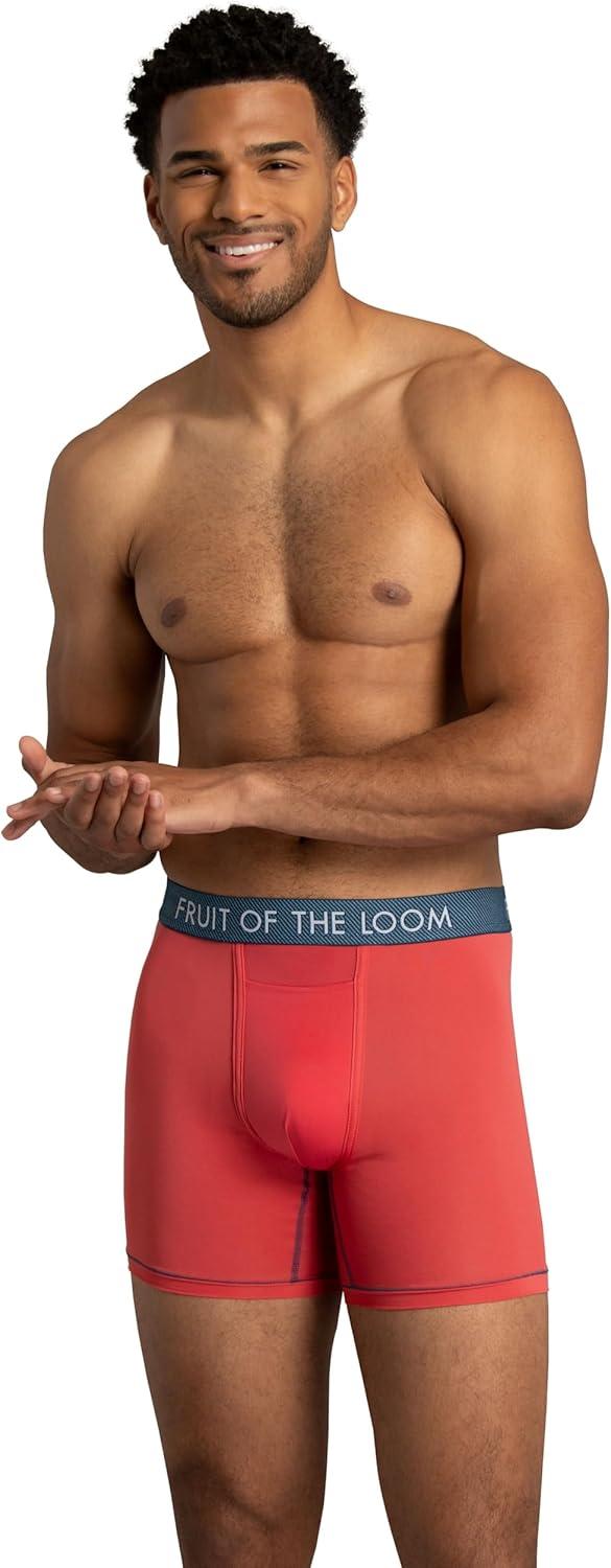 imageFruit of the Loom Mens Getaway Boxer Briefs Lightweight Breathable Fabric Quick Dry ampamp Odor ControlRegular Leg Assorted Colors