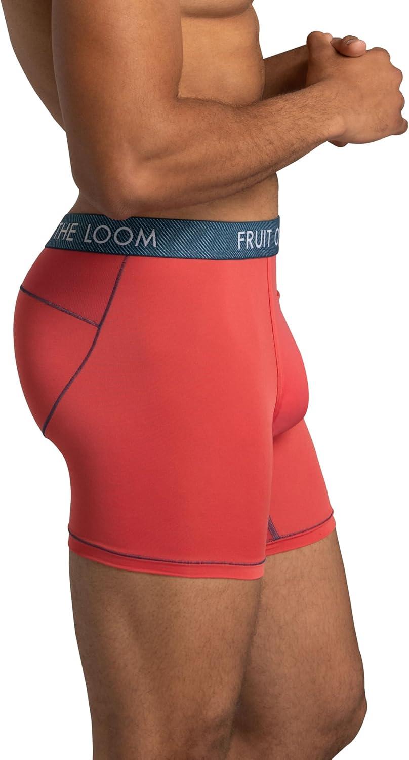 imageFruit of the Loom Mens Getaway Boxer Briefs Lightweight Breathable Fabric Quick Dry ampamp Odor ControlRegular Leg Assorted Colors