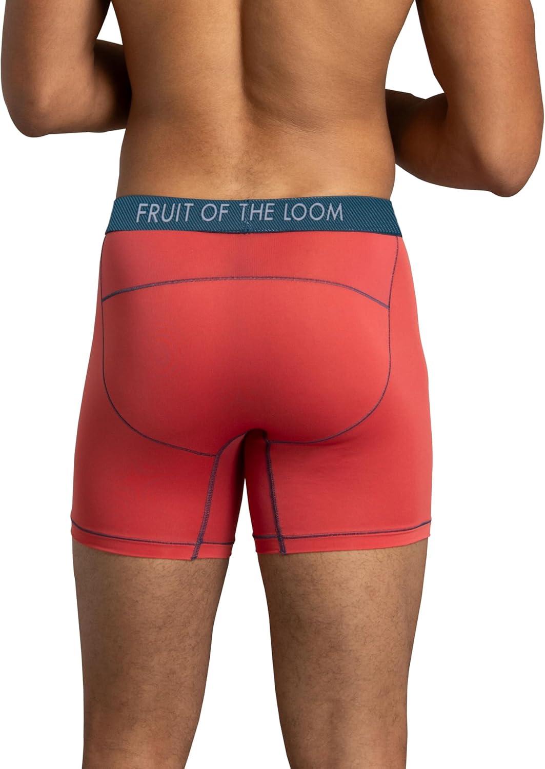 imageFruit of the Loom Mens Getaway Boxer Briefs Lightweight Breathable Fabric Quick Dry ampamp Odor ControlRegular Leg Assorted Colors