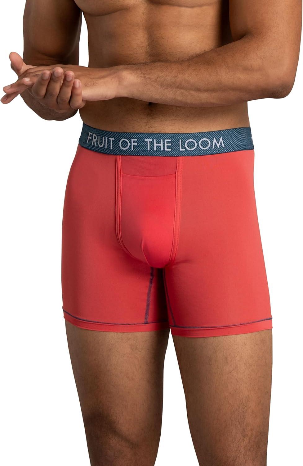 imageFruit of the Loom Mens Getaway Boxer Briefs Lightweight Breathable Fabric Quick Dry ampamp Odor ControlRegular Leg Assorted Colors