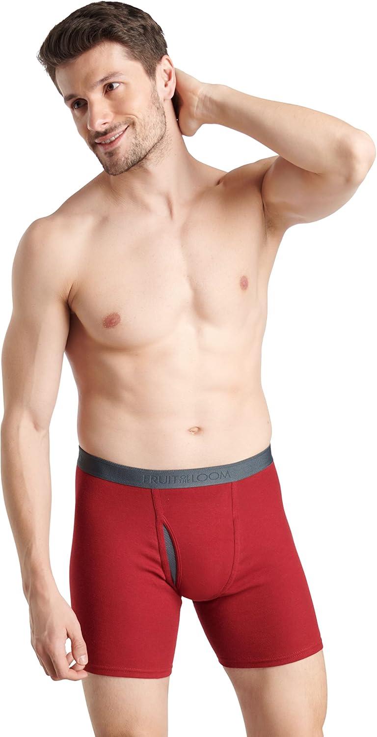imageFruit of the Loom Mens Premium Cotton Underwear  TagFree  Also Available in Big ampamp TallBoxer Brief  8 Pack  Assorted