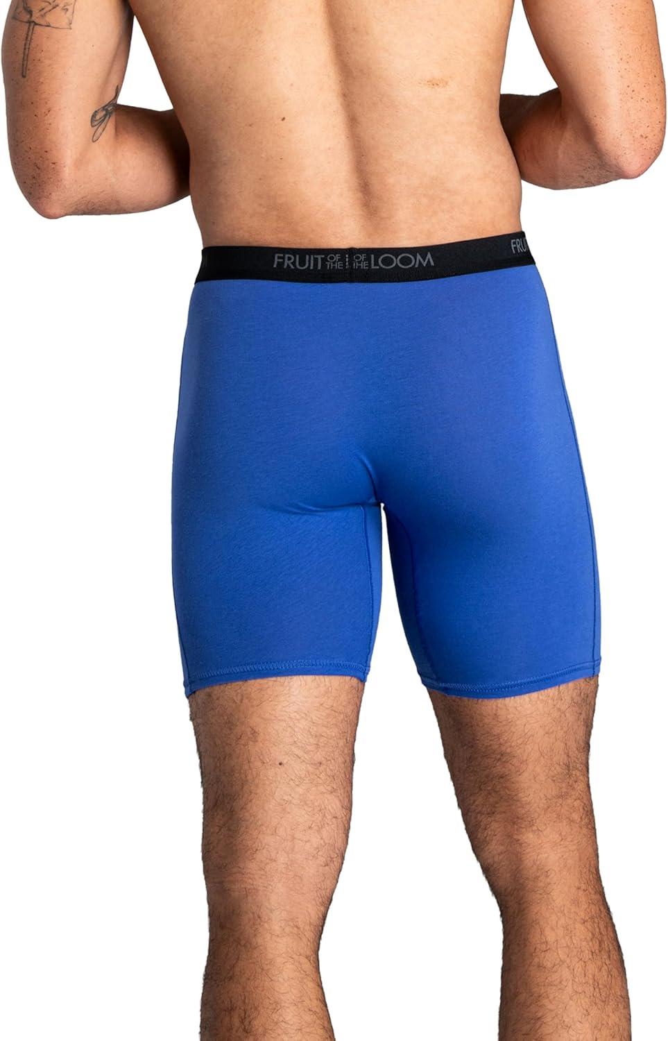 imageFruit of the Loom mens 4way Stretch Boxer Briefs Lightweight ampamp Moisture Wicking Underwear Long Leg Regular Leg ampamp TrunkLong Leg Cotton Stretch Colors May Vary