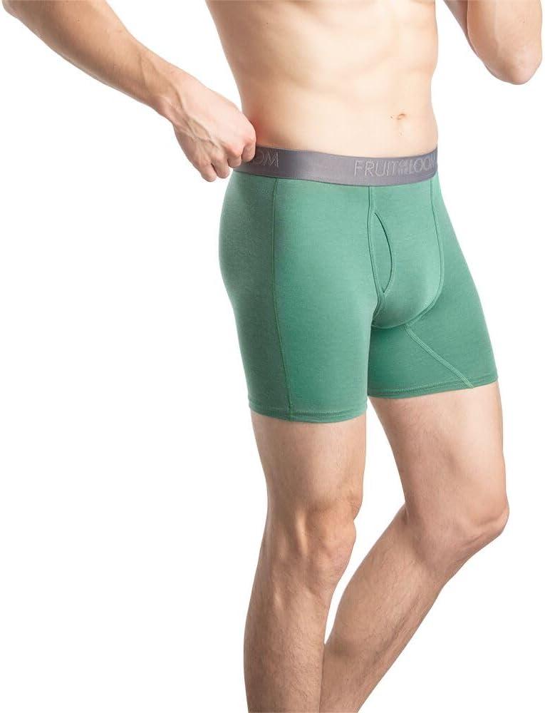imageFruit of the Loom mens 4way Stretch Boxer Briefs Lightweight ampamp Moisture Wicking Underwear Long Leg Regular Leg ampamp TrunkRegular Leg Cool Soft Colors May Vary