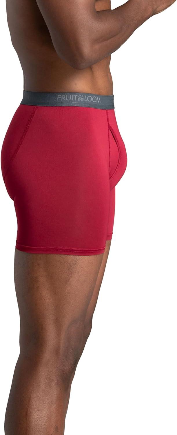 imageFruit of the Loom mens 4way Stretch Boxer Briefs Lightweight ampamp Moisture Wicking Underwear Long Leg Regular Leg ampamp TrunkRegular Leg Micro Stretch Colors May Vary