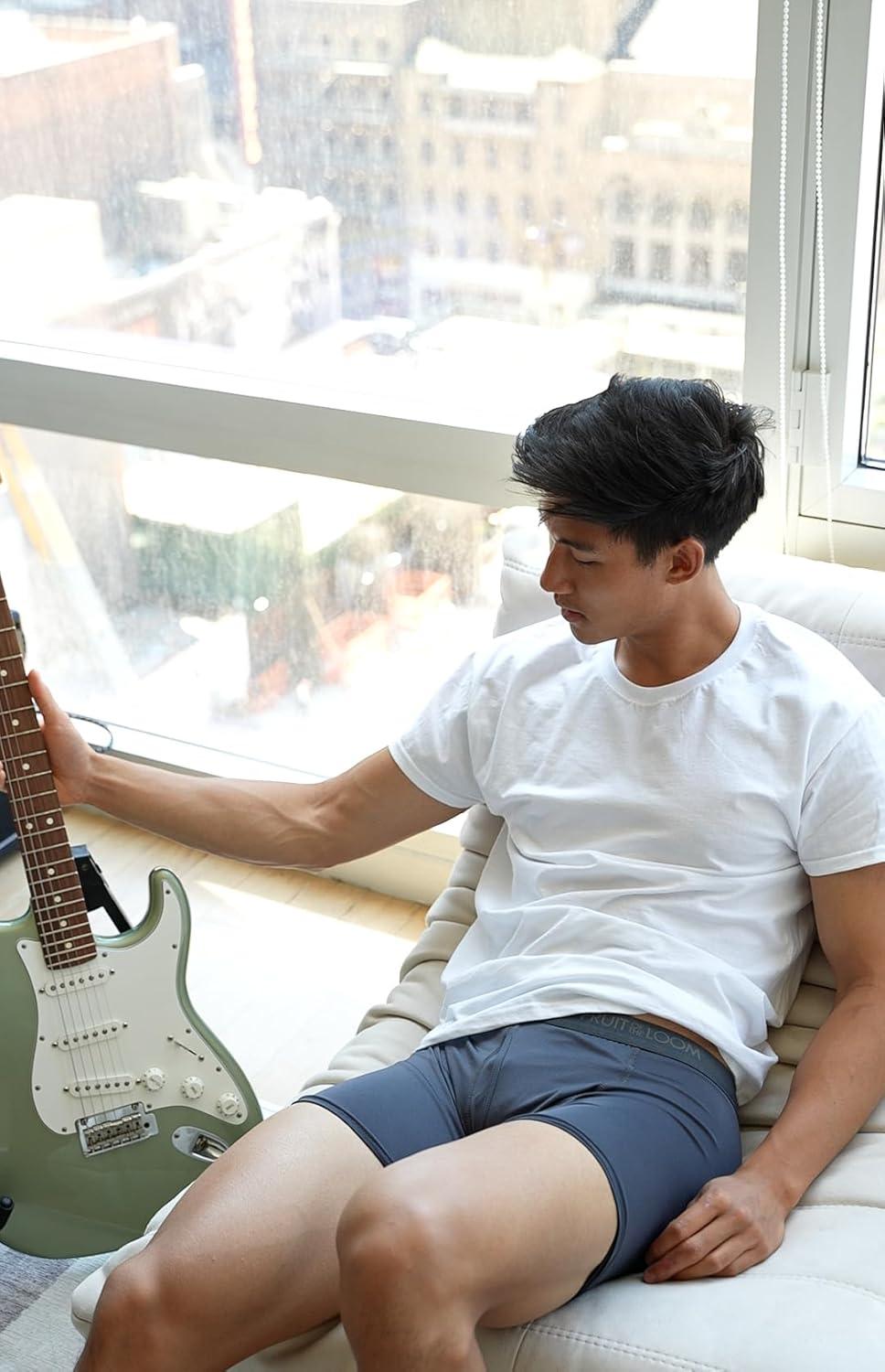 imageFruit of the Loom mens 4way Stretch Boxer Briefs Lightweight ampamp Moisture Wicking Underwear Long Leg Regular Leg ampamp TrunkRegular Leg Micro Stretch Colors May Vary