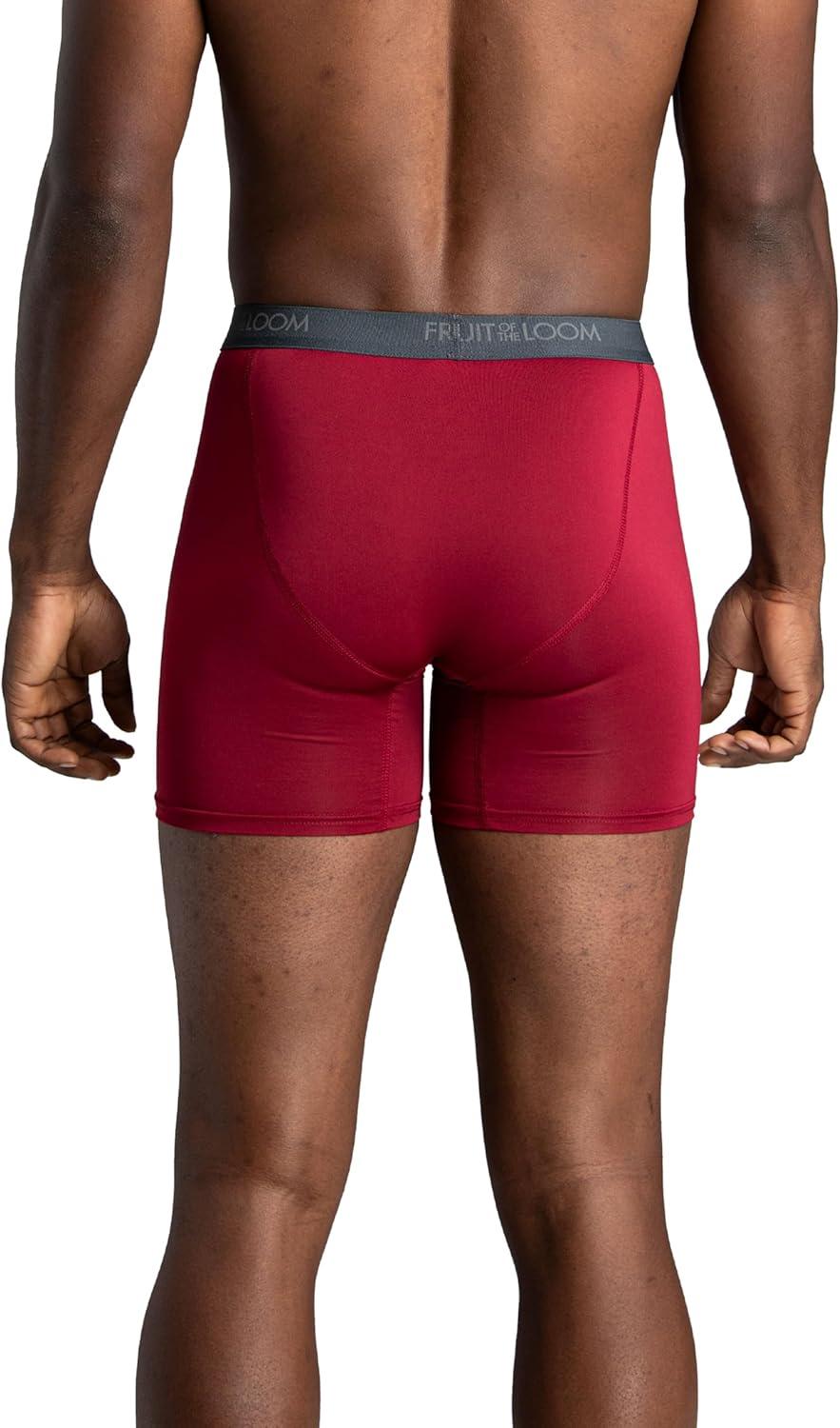 imageFruit of the Loom mens 4way Stretch Boxer Briefs Lightweight ampamp Moisture Wicking Underwear Long Leg Regular Leg ampamp TrunkRegular Leg Micro Stretch Colors May Vary