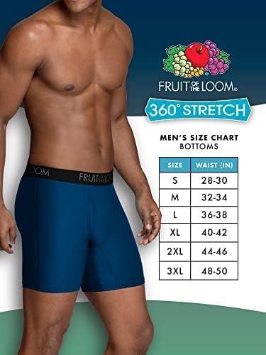 imageFruit of the Loom mens 4way Stretch Boxer Briefs Lightweight ampamp Moisture Wicking Underwear Long Leg Regular Leg ampamp TrunkTrunk Micro Stretch Colors May Vary