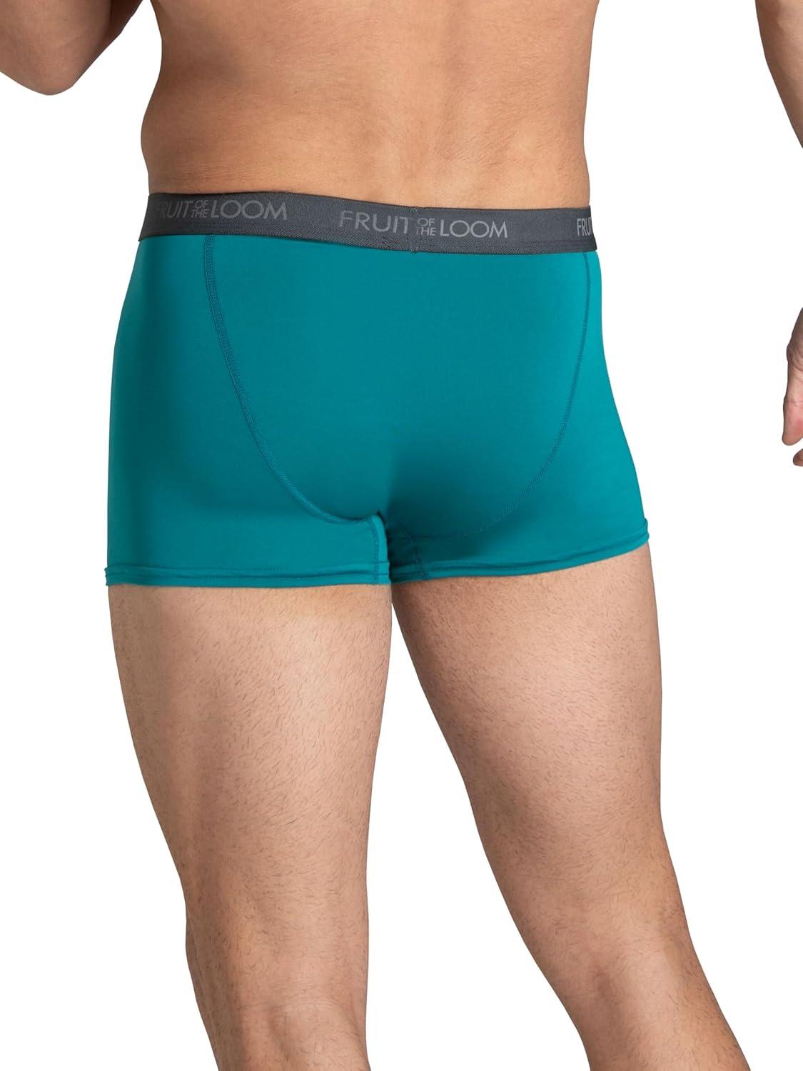 imageFruit of the Loom mens 4way Stretch Boxer Briefs Lightweight ampamp Moisture Wicking Underwear Long Leg Regular Leg ampamp TrunkTrunk Micro Stretch Colors May Vary