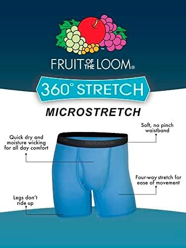 imageFruit of the Loom mens 4way Stretch Boxer Briefs Lightweight ampamp Moisture Wicking Underwear Long Leg Regular Leg ampamp TrunkTrunk Micro Stretch Colors May Vary