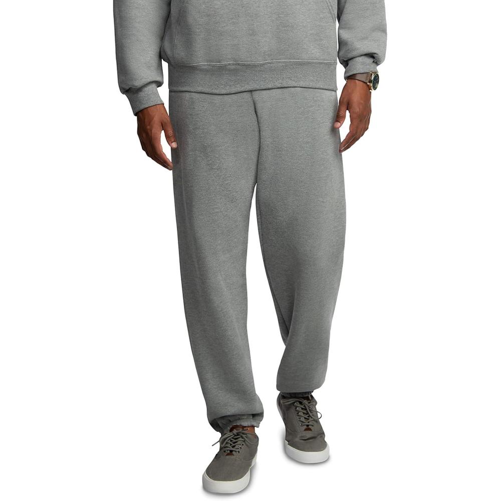 imageFruit of the Loom Eversoft Fleece Elastic Bottom Sweatpants with Pockets Relaxed Fit Moisture Wicking Breathable12 Pack Grey Heather