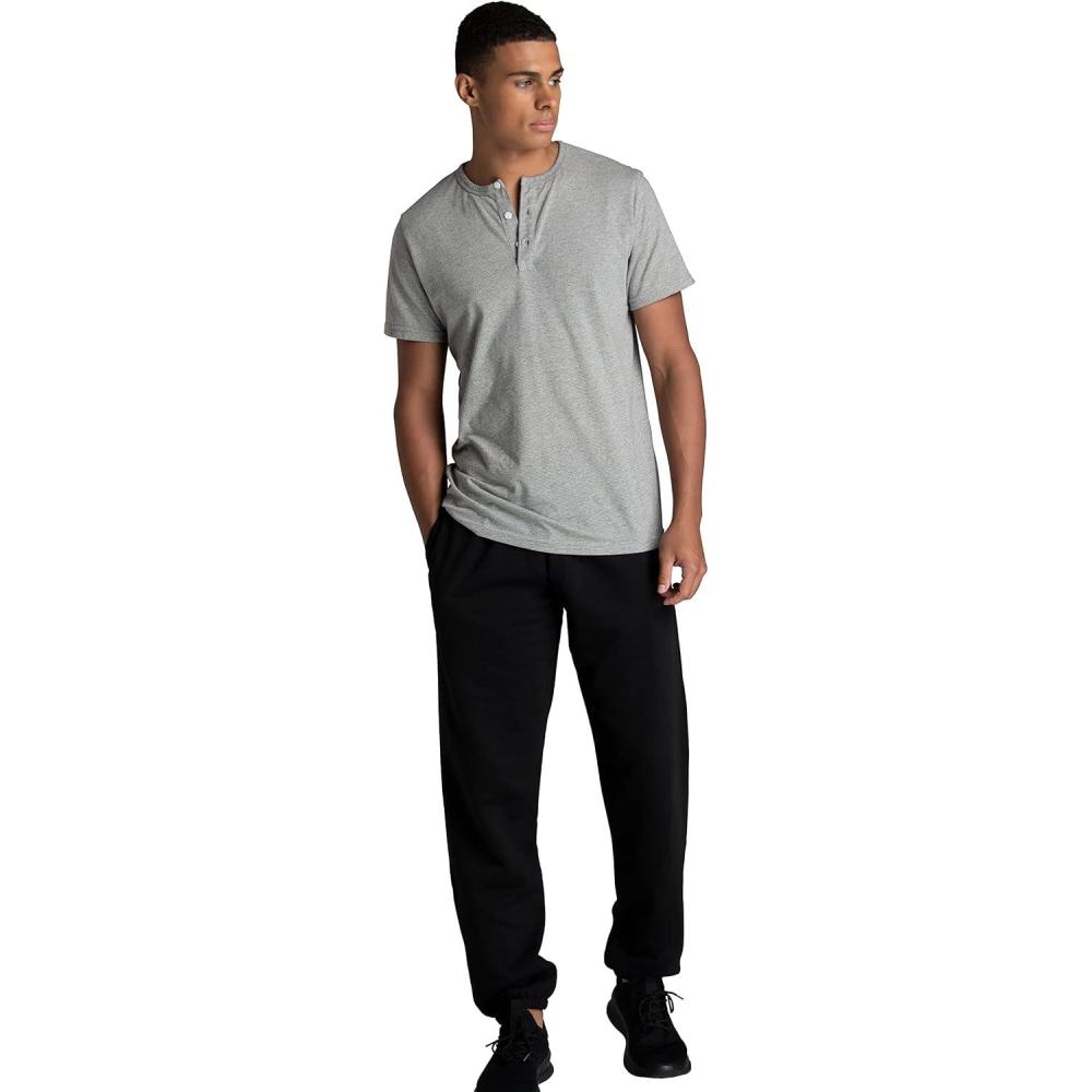 imageFruit of the Loom Eversoft Fleece Elastic Bottom Sweatpants with Pockets Relaxed Fit Moisture Wicking BreathableBlack Ink