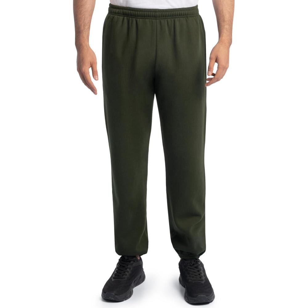 imageFruit of the Loom Eversoft Fleece Elastic Bottom Sweatpants with Pockets Relaxed Fit Moisture Wicking BreathableDuffle Bag Green