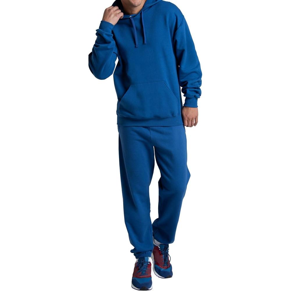 imageFruit of the Loom Eversoft Fleece Elastic Bottom Sweatpants with Pockets Relaxed Fit Moisture Wicking BreathableMellow Blue