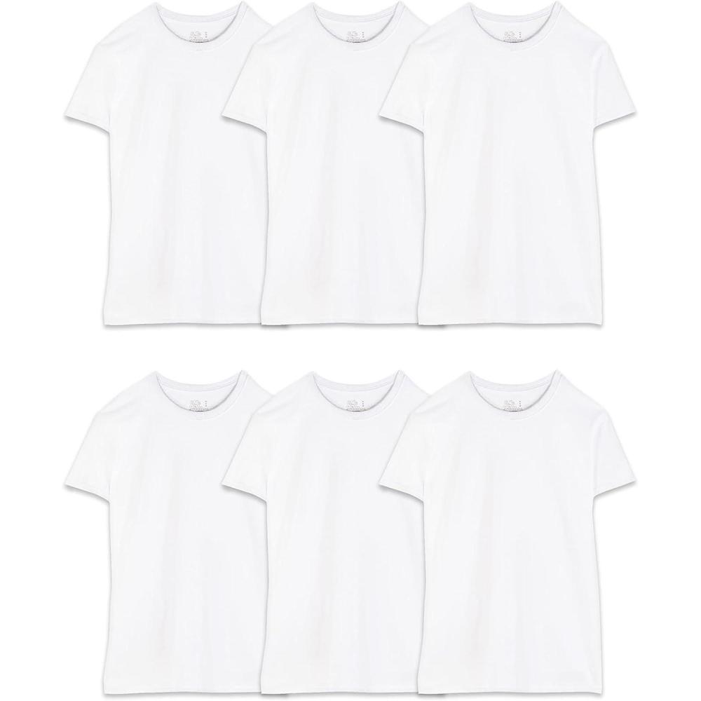 imageFruit of the Loom Mens Crew Tee Undershirts Moisture Wicking ampamp Tag Free Also Available in Big ampamp TallBig Man White 6 Pack