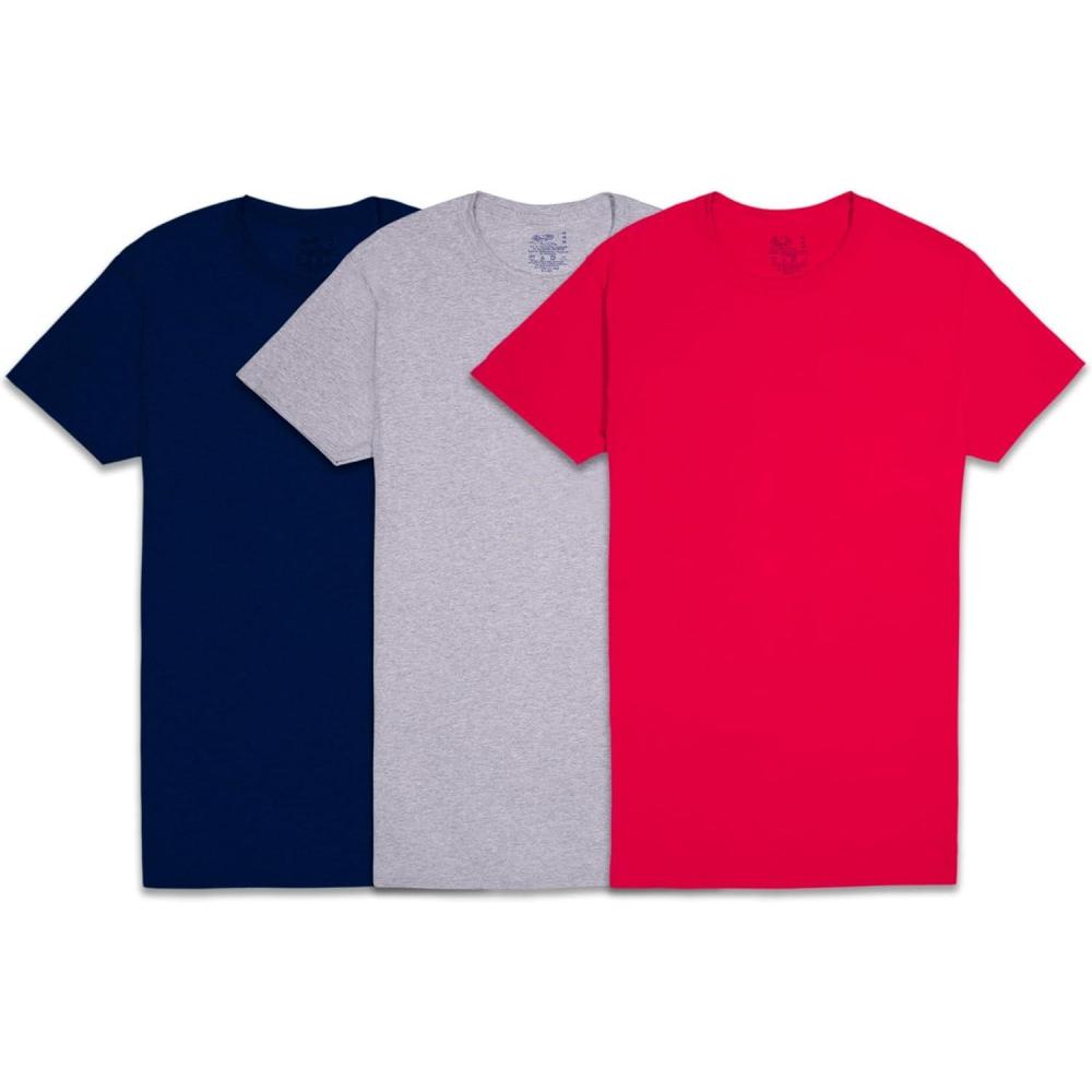 imageFruit of the Loom Mens Crew Tee Undershirts Moisture Wicking ampamp Tag Free Also Available in Big ampamp TallColors May Vary 3 Pack