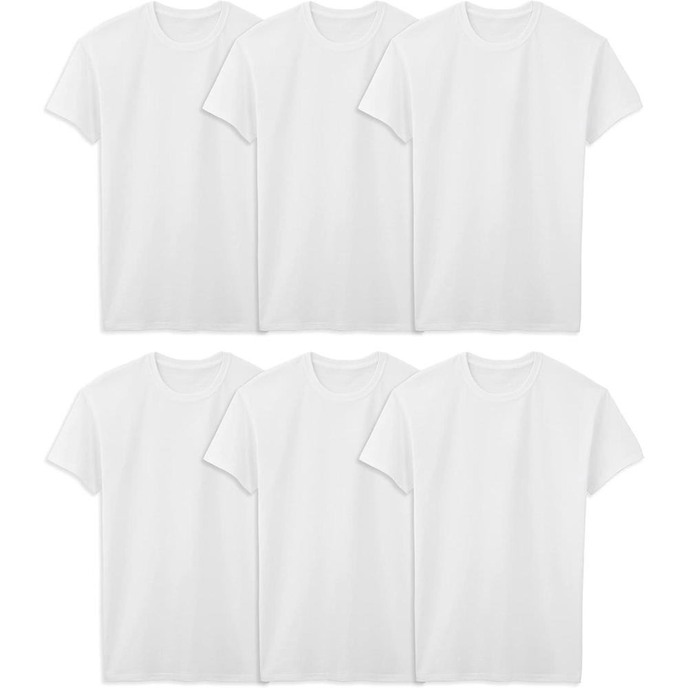 imageFruit of the Loom Mens Crew Tee Undershirts Moisture Wicking ampamp Tag Free Also Available in Big ampamp TallTall Man White 6 Pack