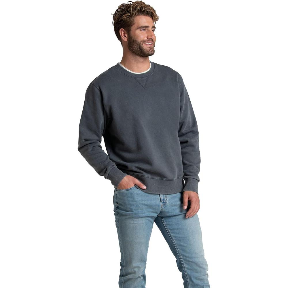 imageFruit of the Loom Mens Eversoft Fleece Crewneck Sweatshirts Moisture Wicking ampamp Breathable Sizes S4xGarment Dyed Charcoal