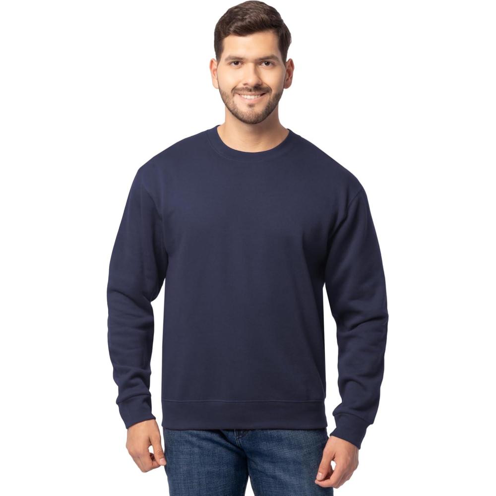 imageFruit of the Loom Mens Eversoft Fleece Crewneck Sweatshirts Moisture Wicking ampamp Breathable Sizes S4xNavy