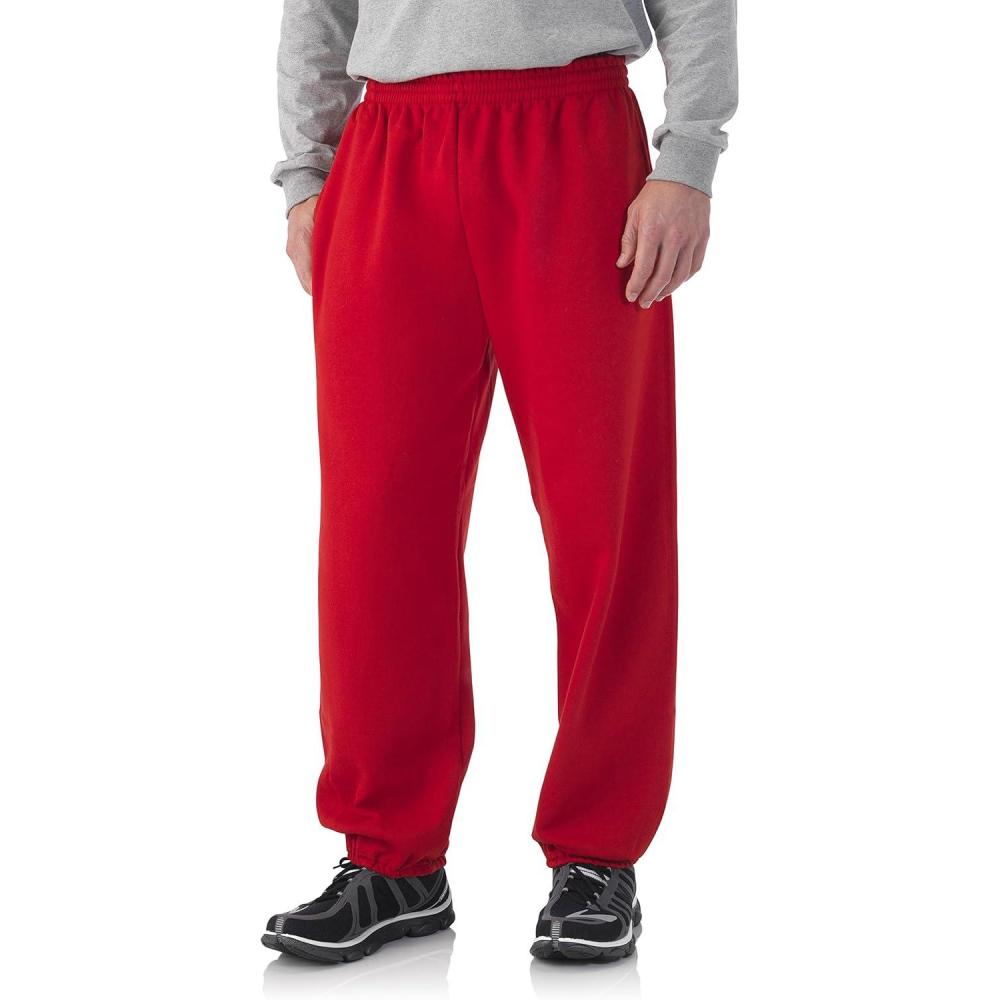 imageFruit of the Loom Mens Eversoft Fleece JoggersTrue Red