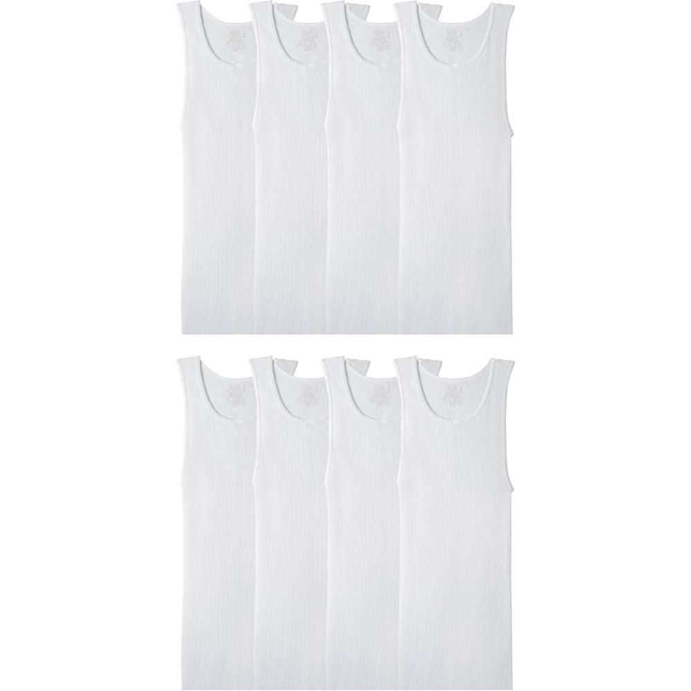 imageFruit of the Loom Mens Sleeveless Tag Free Moisture Wicking Tank AShirt8 Pack  White