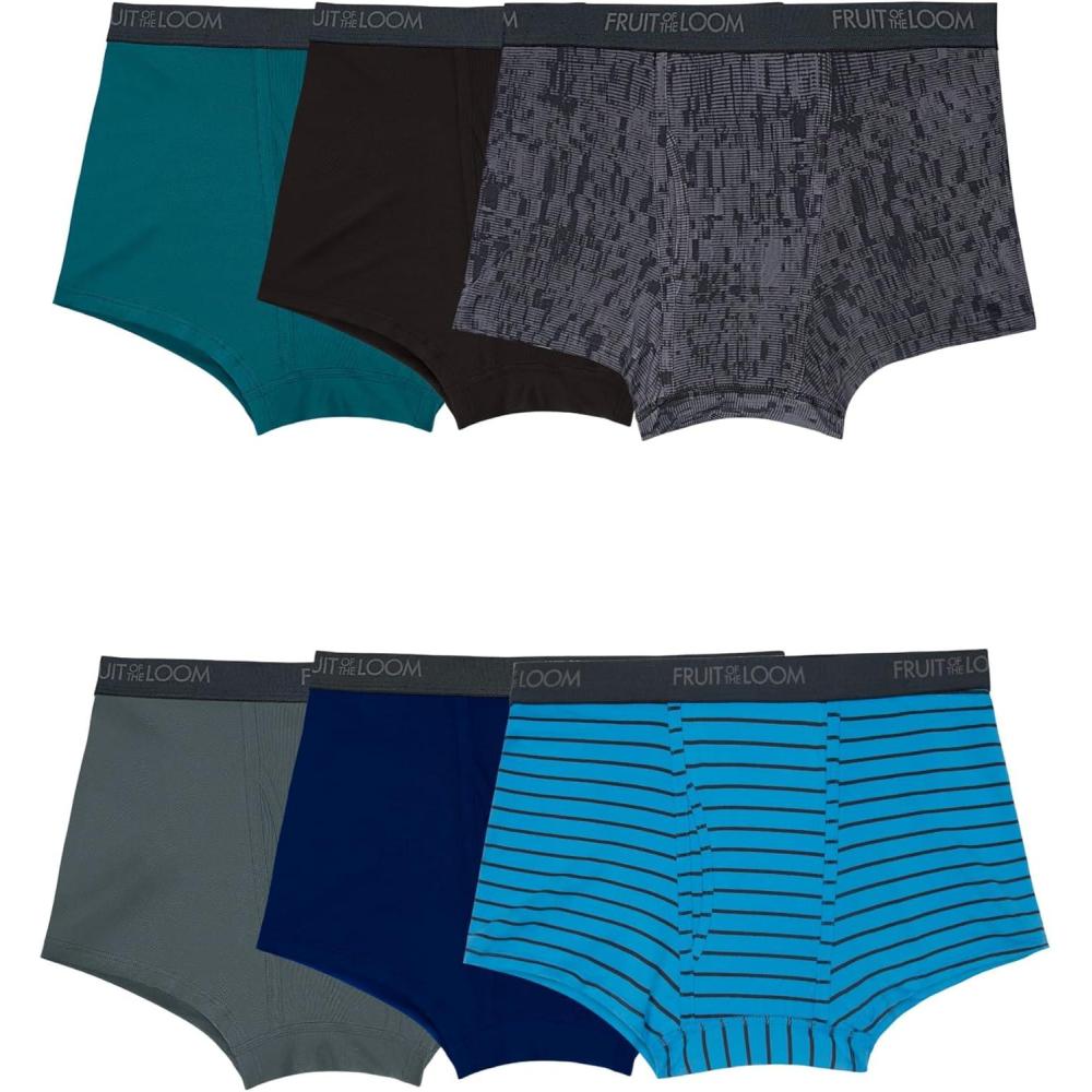 imageFruit of the Loom mens 4way Stretch Boxer Briefs Lightweight ampamp Moisture Wicking Underwear Long Leg Regular Leg ampamp TrunkTrunk Micro Stretch Colors May Vary