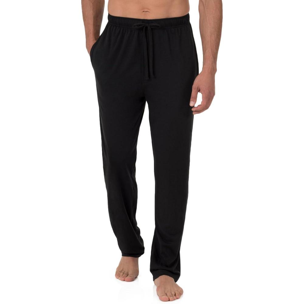 imageFruit of the Loom mens Breathable Jersey Sleep PantBlack