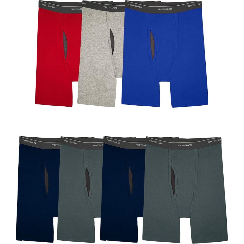 imageFruit of the Loom mens Coolzone Boxer Briefs Moisture Wicking ampamp Breathable Assorted Color MultipacksLong Leg  7 Pack  Assorted Colors