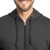 Fruit of the Loom Eversoft Fleece Full Zip Hoodie Sweatshirt(Black Heather Full Zip)