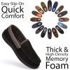 Fruit of the Loom Men’s Memory Foam House Slippers Indoor Outdoor – Microsuede Venetian Cozy Warm Men’s Slippers Plush House Shoes, Sizes 7-14(Black)
