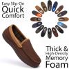 Fruit of the Loom Men’s Memory Foam House Slippers Indoor Outdoor – Microsuede Venetian Cozy Warm Men’s Slippers Plush House Shoes, Sizes 7-14(Brown)