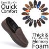 Fruit of the Loom Men’s Memory Foam House Slippers Indoor Outdoor – Microsuede Venetian Cozy Warm Men’s Slippers Plush House Shoes, Sizes 7-14(Grey)