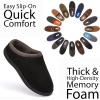 Fruit of the Loom Men’s Memory Foam Slippers – Microsuede Clogs – Indoor/Outdoor, Machine Washable Zapatillas Cómodas(Black)