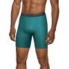Fruit of the Loom Men’s Micro Stretch Boxer Briefs, Designed to Move with You, Lightweight & Moisture Wicking(Long Leg – 5 Pack – Green/Blue/Grey)