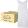 Fruit of the Loom Men’s Sleeveless Tag Free Moisture Wicking Tank A-Shirt(144 Pack – White)