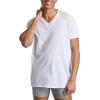 Fruit of the Loom Mens Tag-Free Cotton Undershirts(Regular – V-neck – 4 Pack White)