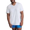 Fruit of the Loom Mens Tag-Free Cotton Undershirts(Tall Man – V-neck – 6 Pack White)