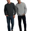 Fruit of the Loom Eversoft Fleece Crewneck Sweatshirts, Moisture Wicking & Breathable, Sizes S-4X(2 Pack – Black Heather/Grey Heather)
