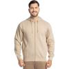 Fruit of the Loom Eversoft Fleece Full Zip Hoodie Sweatshirt(Khaki Heather Full Zip)