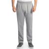 Fruit of the Loom Men’s Eversoft Fleece Open Bottom Sweatpants with Pockets, Relaxed Fit, Moisture Wicking, Breathable(Grey Heather)