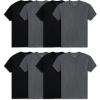 Fruit of the Loom Men’s Lightweight Active Cotton Blend Undershirts(Crew – 8 Pack – Black/Grey)