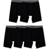 Fruit of the Loom Men’s Micro Stretch Boxer Briefs, Designed to Move with You, Lightweight & Moisture Wicking(Long Leg- 5 Pack – Black)
