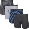 Fruit of the Loom Men’s Premium Cotton Underwear | Tag-Free | Also Available in Big & Tall(Boxer Brief – 4 Pack – Stripe/Solid)