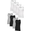 Fruit of the Loom Mens Premium Tag-Free Cotton Undershirts (Regular and Big & Tall)(Regular – Tank – 8 Pack White/Black/Grey)