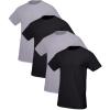 Fruit of the Loom Mens Tag-Free Cotton Undershirts(Regular – Crew – 4 Pack Black/Grey)