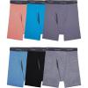 Fruit of the Loom mens Coolzone Boxer Briefs, Moisture Wicking & Breathable, Assorted Color Multipacks(6 Pack – Stripe/Solid)
