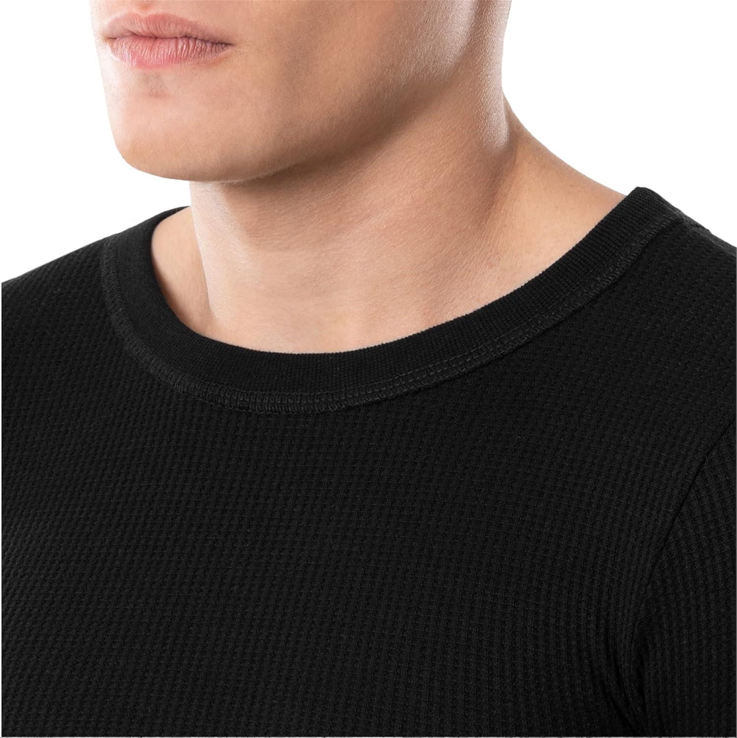 imageFruit of the Loom Mens Classic Midweight Waffle Thermal Underwear Crew TopLight Grey HeatherBlack Soot 2 Pack