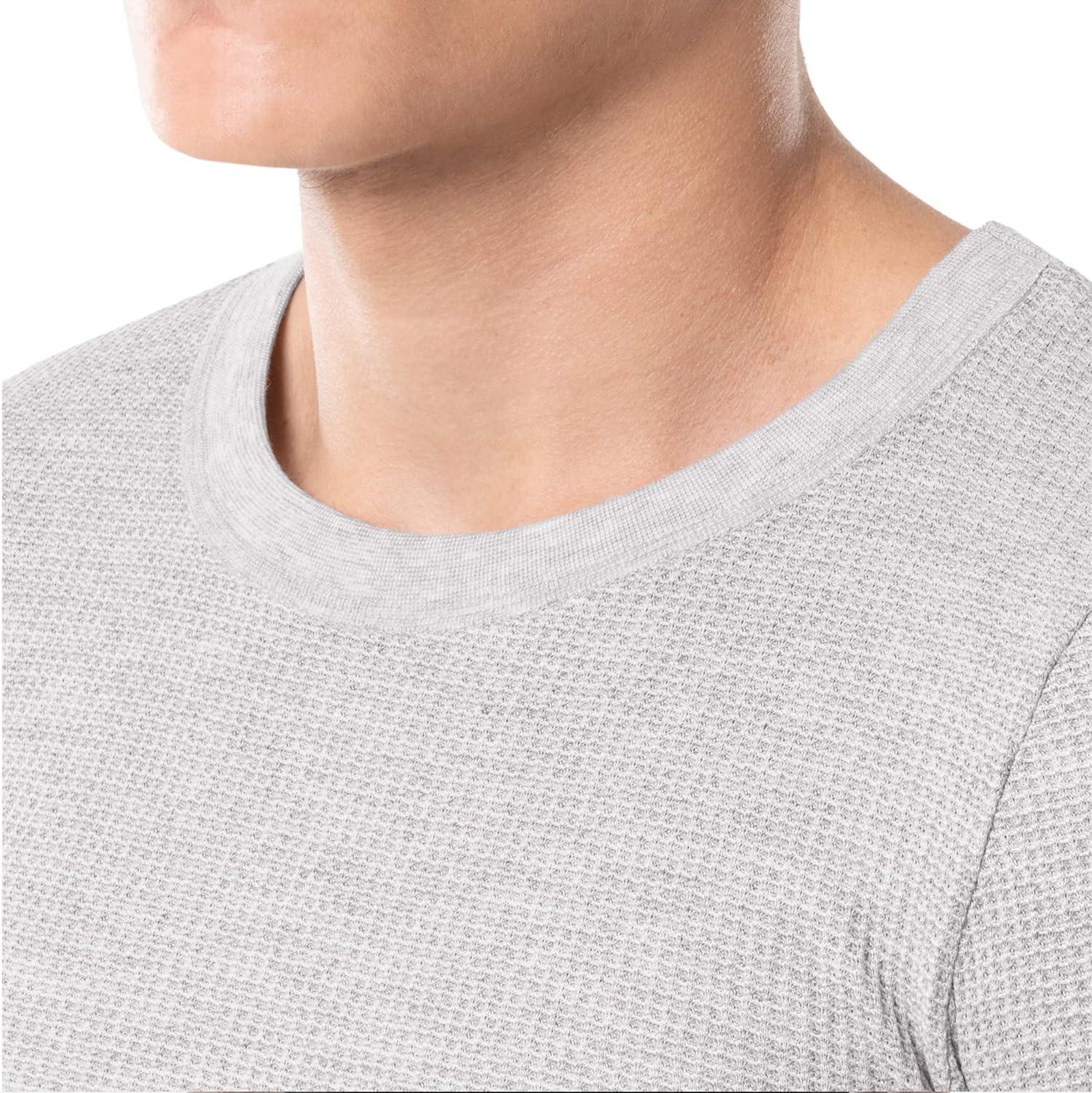 imageFruit of the Loom Mens Classic Midweight Waffle Thermal Underwear Crew TopLight Grey HeatherBlack Soot 2 Pack